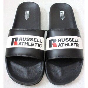 Russell Athletic Men's Since 1902 Logo Slide Sandal Black White Classic NWT
